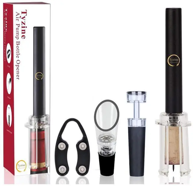 Main image of Air Pressure Pump Bottle Opener With Foil Cutter,Aerator Pourer,Vacuum Stopper(4PCS),Simple Cork Remover,Efficient Corkscrew Bottle Opener,Great For Wine Lovers,Perfect Wine Gift.