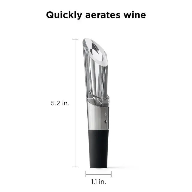 Alt view image 2 of 7 - W6127 Wine Aerator and Pourer, Clear and Stainless Steel Design, Easy to Use for Enhancing Wine Flavor and Smooth Pouring