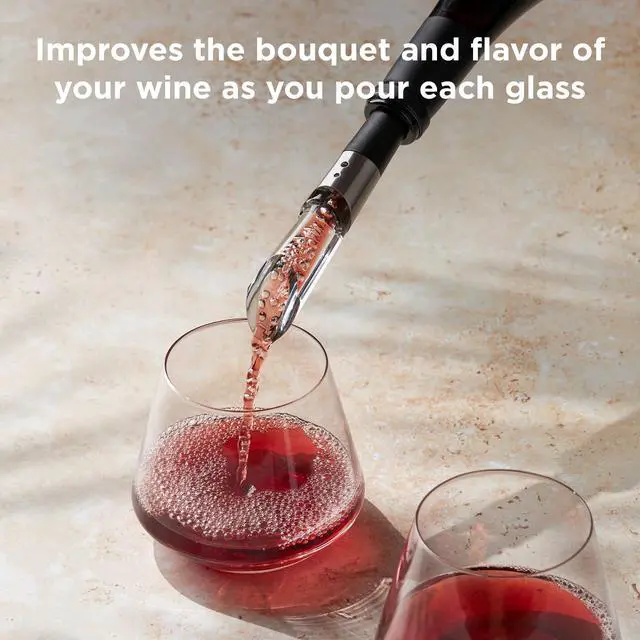 Alt view image 3 of 7 - W6127 Wine Aerator and Pourer, Clear and Stainless Steel Design, Easy to Use for Enhancing Wine Flavor and Smooth Pouring