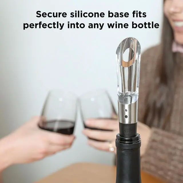 Alt view image 4 of 7 - W6127 Wine Aerator and Pourer, Clear and Stainless Steel Design, Easy to Use for Enhancing Wine Flavor and Smooth Pouring