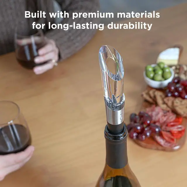 Alt view image 7 of 7 - W6127 Wine Aerator and Pourer, Clear and Stainless Steel Design, Easy to Use for Enhancing Wine Flavor and Smooth Pouring