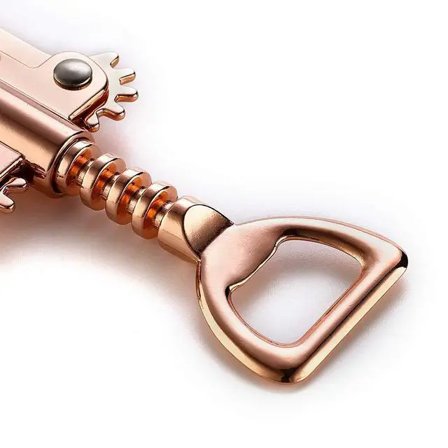 Alt view image 4 of 7 - Simple Wing Corkscrew Gold Wine Opener and Beer Opener, Multifunctional Wine Corkscrew Opener