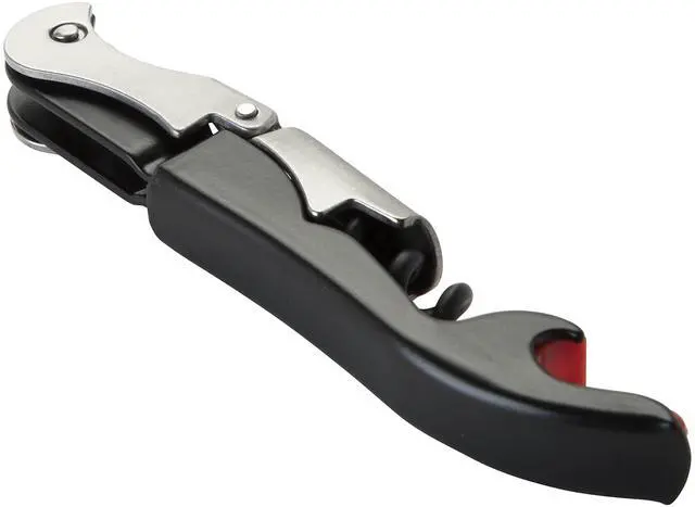 Alt view image 6 of 6 - Jetsetter TSA Compliant Double Hinged Waiters Corkscrew Wine Opener, Durable Stainless Steel with Built-in Bottle Opener and Foil Cutter for Travel, Outdoor Adventures, Home Bar, Set of 1, Black