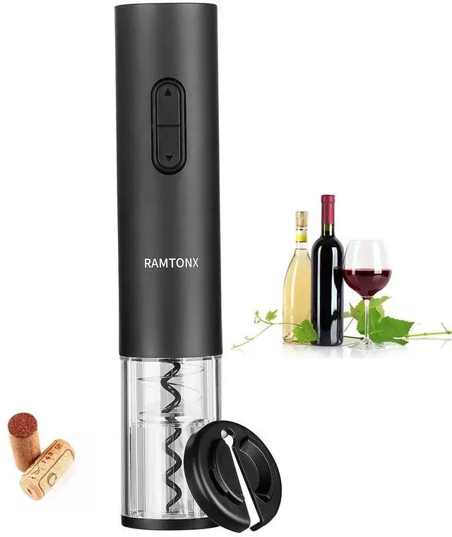 Main image of Electric Wine Bottle Opener, Wine Opener Corkscrew Key Set with Foil Cutter,Automatic Reusable Easy Carry Black Wine Opener Gift for Waiter Women in Home Kitchen Party Bar Outdoor