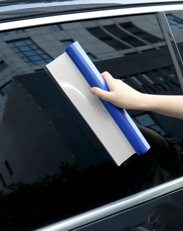 Alt view image 5 of 7 - Car Squeegee, 2 Pack 12 inch Flexible Car Water Scraper Tool Silicone Window Squeegee for Car Or Home Use, Washing & Wiping Glass, Mirror & Shower Doors, Blue