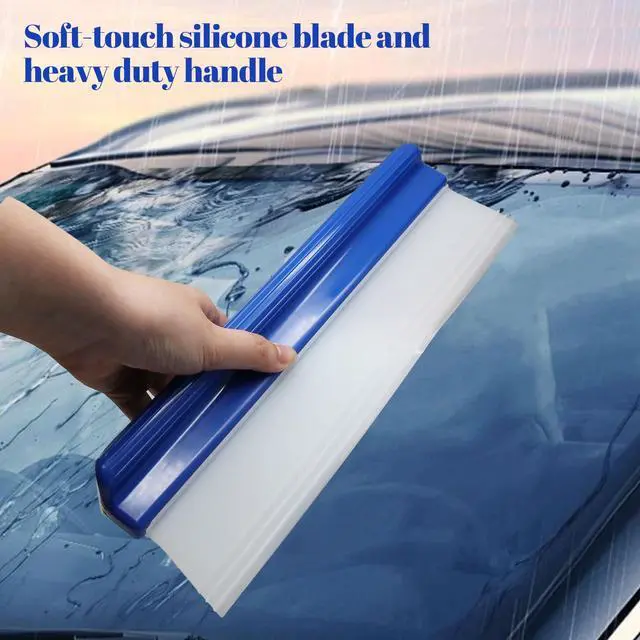 Alt view image 5 of 7 - 2 Pack Car Squeegee 12 Inches, Flexible Car Water Scraper Automotive Wiper, Silicone Water Blade for Car Windshield, Window, Home Glass, Blue
