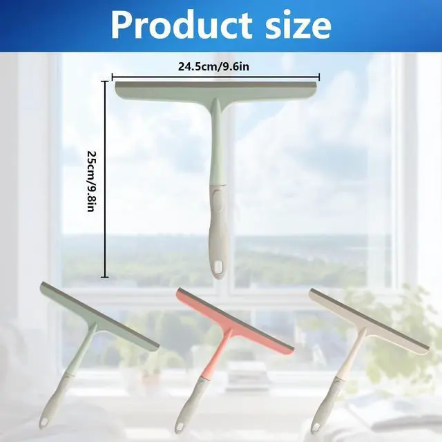 Alt view image 2 of 7 - 3 Pcs Shower Squeegee for Glass Doors, Car Window Squeegee, Streak-Free Mirror Cleaner Tool for Bathroom Kitchen Sink Countertop Tile Glass Shower Door Scraper Household Squeegees, with 3 Hooks