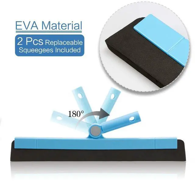 Alt view image 4 of 7 - Floor Squeegee Adjustable 59'' Long Handle Professional Floor Squeegee with Hook Water Squeegee Foam Blade for Concrete Floor Tile Pet Hair Floor Wiper