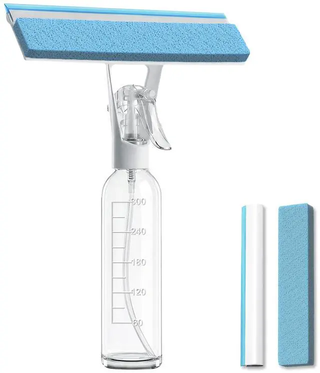 Main image of 3 in 1 Window Cleaning Scraper, Shower Scraper Window Squeegee with 300ML Tank, Bathroom Mirror Squeegee with Hanging Hole, Window Scraper for Cleaning Windows, Glass, Mirrors, Car Windows