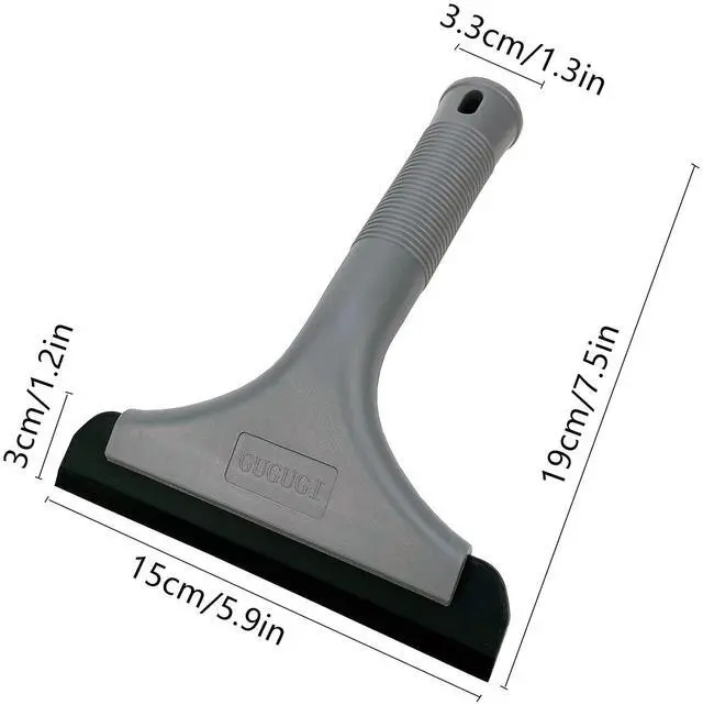 Alt view image 2 of 7 - Super Flexible Silicone Squeegee, Auto Water Blade, Water Wiper, Shower Squeegee, 5.9'' Blade and 7.5'' Long Handle, for Car Windshield, Window, Mirror, Glass Door, Grey Black