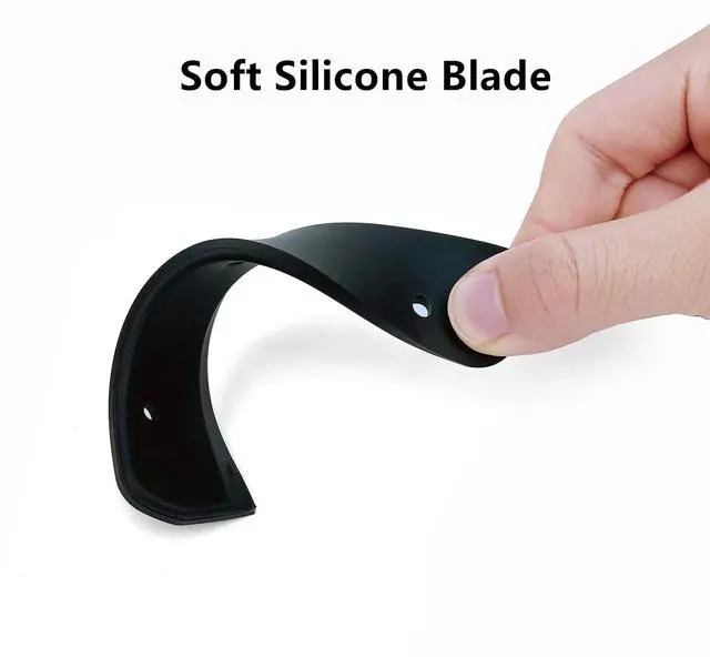 Alt view image 6 of 7 - Super Flexible Silicone Squeegee, Auto Water Blade, Water Wiper, Shower Squeegee, 5.9'' Blade and 7.5'' Long Handle, for Car Windshield, Window, Mirror, Glass Door, Grey Black