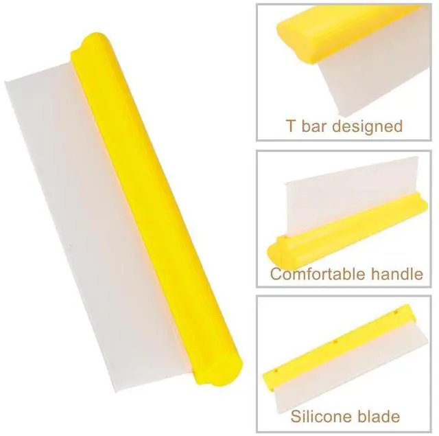 Alt view image 4 of 7 - Car Squeegee,12 inch Silicone Automotive Water Wiper for Drying,Flexible Auto T-Bar Water Blade for car, Windshield, Glass, Window, Bathroom(Yellow)
