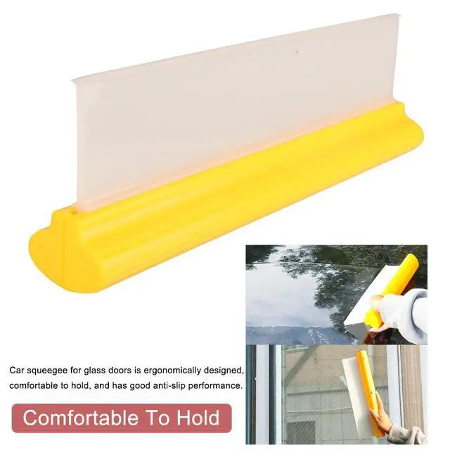 Alt view image 7 of 7 - Car Squeegee,12 inch Silicone Automotive Water Wiper for Drying,Flexible Auto T-Bar Water Blade for car, Windshield, Glass, Window, Bathroom(Yellow)