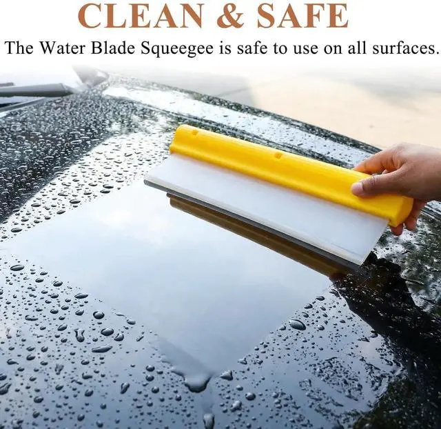 Alt view image 5 of 7 - Car Squeegee,12 inch Silicone Automotive Water Wiper for Drying,Flexible Auto T-Bar Water Blade for car, Windshield, Glass, Window, Bathroom(Yellow)