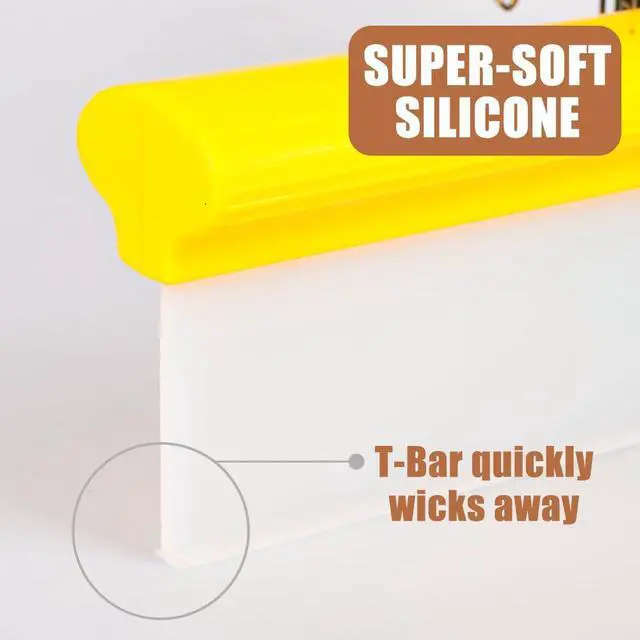 Alt view image 2 of 7 - Car Squeegee,12 inch Silicone Automotive Water Wiper for Drying,Flexible Auto T-Bar Water Blade for car, Windshield, Glass, Window, Bathroom(Yellow)