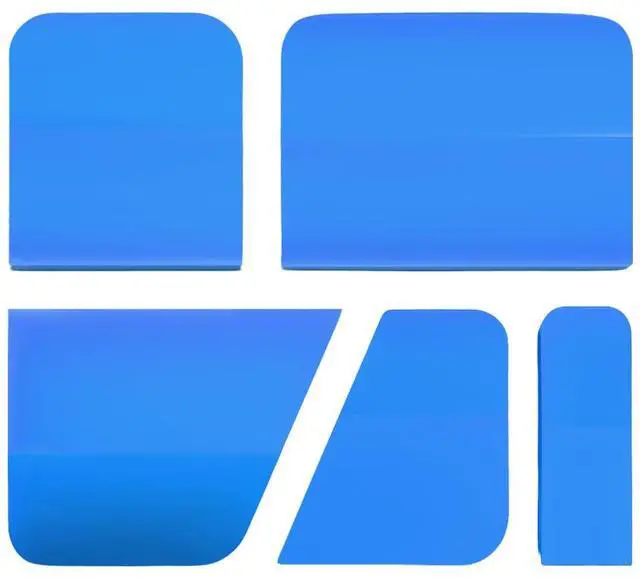 Main image of 5 in 1 Rubber Squeegee Kit, Anti-Scratch Flexible Soft Matte TPU Coating Scraper Kit, Small Tint Squeegee Water Blade Scraper for Paint Protection Film Household Cleaning (Blue)