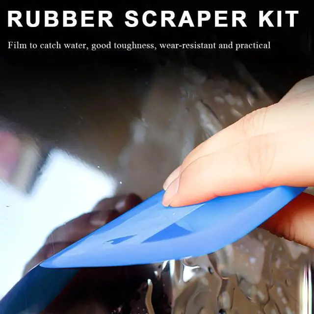 Alt view image 5 of 6 - 5 in 1 Rubber Squeegee Kit, Anti-Scratch Flexible Soft Matte TPU Coating Scraper Kit, Small Tint Squeegee Water Blade Scraper for Paint Protection Film Household Cleaning (Blue)