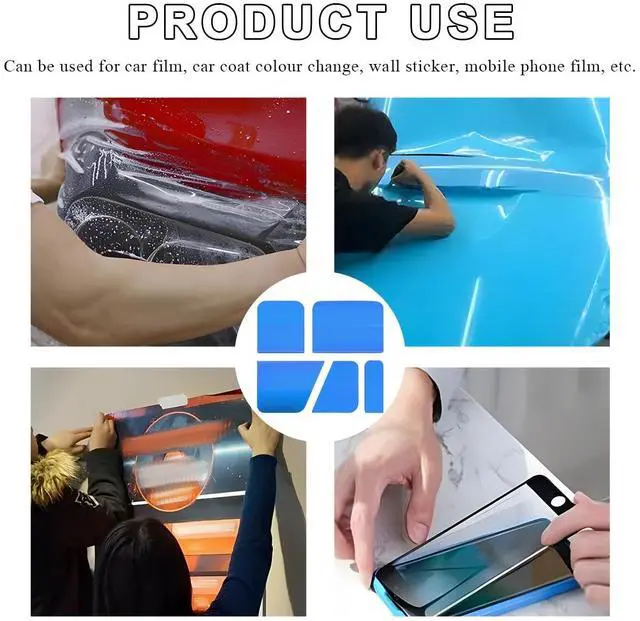 Alt view image 6 of 6 - 5 in 1 Rubber Squeegee Kit, Anti-Scratch Flexible Soft Matte TPU Coating Scraper Kit, Small Tint Squeegee Water Blade Scraper for Paint Protection Film Household Cleaning (Blue)