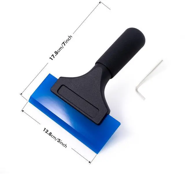 Alt view image 2 of 7 - 1 Pack Rubber Water Blade Shower Squeegee Scraper Mirror Glass Wiper Window Cleaner with 7" Long Non-Slip Handle for Bathroom Window Tinting