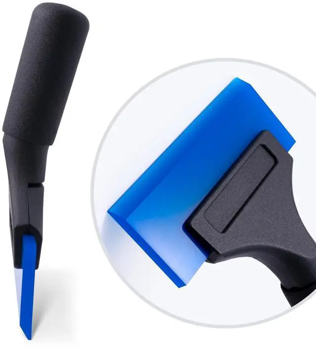Alt view image 3 of 7 - 1 Pack Rubber Water Blade Shower Squeegee Scraper Mirror Glass Wiper Window Cleaner with 7" Long Non-Slip Handle for Bathroom Window Tinting