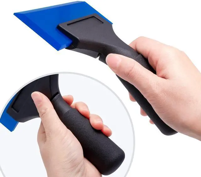 Alt view image 4 of 7 - 1 Pack Rubber Water Blade Shower Squeegee Scraper Mirror Glass Wiper Window Cleaner with 7" Long Non-Slip Handle for Bathroom Window Tinting