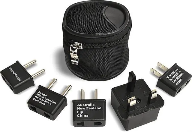 Main image of International Worldwide Travel Plug Adapter 5 Piece Set, Great for Cell Phones, Battery Chargers, Laptops to Work in Most Countries