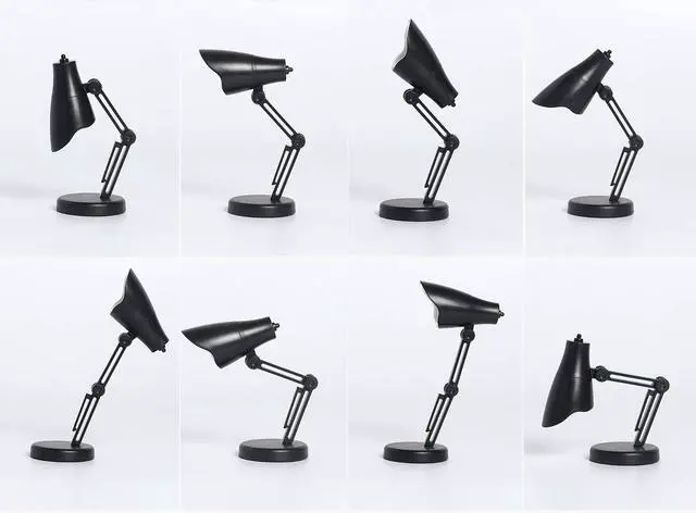 Alt view image 4 of 7 - 2 Pack LED Mini Table Lamp Fold-able Night Reading Book Lamps for Home Room Computer Night Lights Eye Protections, for Night Study Travel Portable - LD01 Black