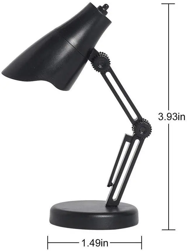 Alt view image 5 of 7 - 2 Pack LED Mini Table Lamp Fold-able Night Reading Book Lamps for Home Room Computer Night Lights Eye Protections, for Night Study Travel Portable - LD01 Black