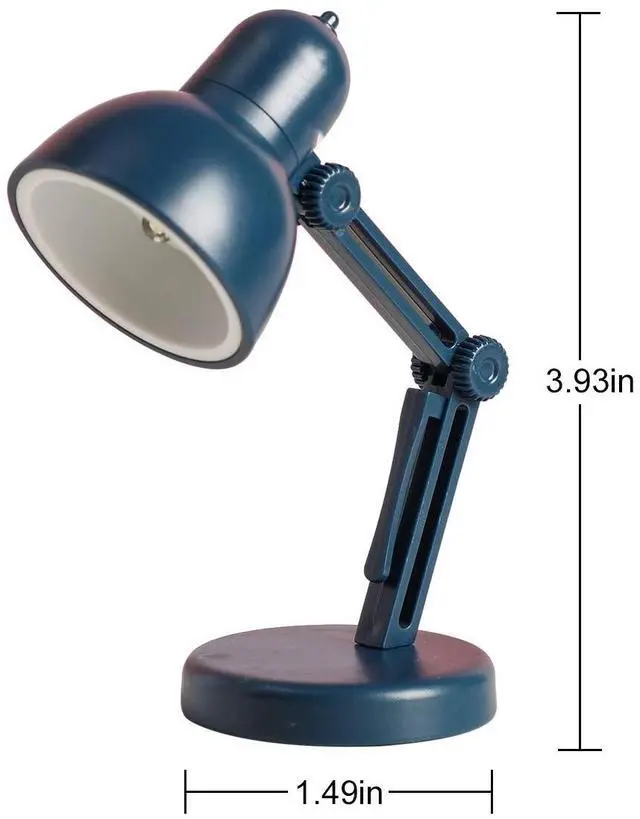 Alt view image 2 of 7 - 2 Pack LED Mini Table Lamp Fold-able Night Reading Book Lamps for Home Room Computer Night Lights Eye Protections, for Night Study Travel Portable - LD02 Blue