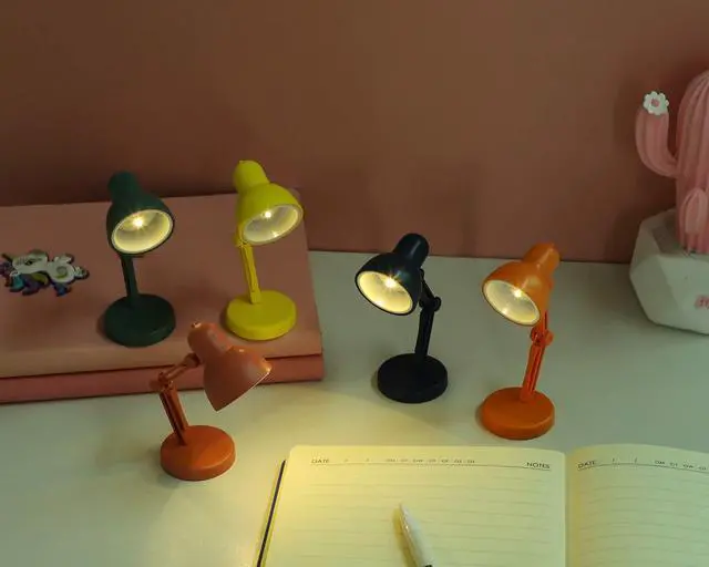 Alt view image 6 of 7 - 2 Pack LED Mini Table Lamp Fold-able Night Reading Book Lamps for Home Room Computer Night Lights Eye Protections, for Night Study Travel Portable - LD02 Blue