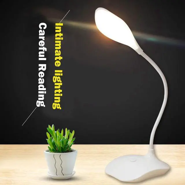 Alt view image 2 of 7 - LED Table Lamp,Portable Eye-Protected Flexible Gooseneck Small Desk Lights for Dorm Study Office Bedroom-USB or 3 AA Batteries Powered -Not Include Batteries(1 Pack)