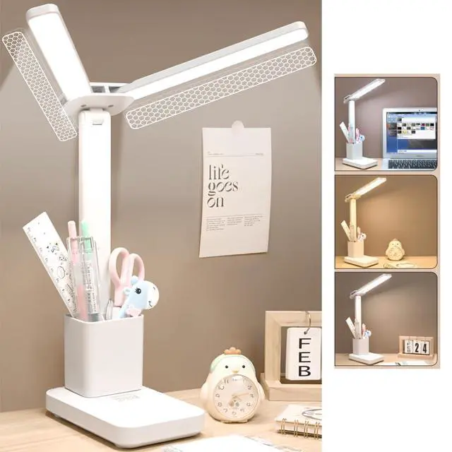 Main image of Rechargeable Desk Lamp, Small Desk Light with 3 Color Temperatures & Stepless Dimming, Battery Powered Table Lamp for Home Office, Eye-Caring Study Lamp with USB-C Charging Port (FOLD-699ADUAL)