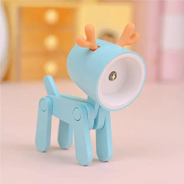Main image of Cute Night Light for Kids, Mini Led Table Desk Lamp, Decorative Lamp Indoor Nightstand, Animal Pet Nightlights, Christmas Decorate Birthday Gifts for Children, Students (1 x Blue Deer)