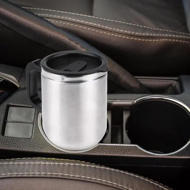 Alt view image 3 of 7 - Electric Car Kettle, 12V Portable Water Stainless Steel Heated Pot Cigarette Lighter Charger Travel Warmer Hot Coffee Tea Truck Heating Cup Automobile Teapot Mug Heater Airtight Lid 450ml
