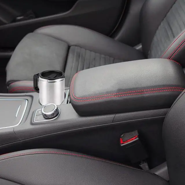 Alt view image 2 of 7 - Electric Car Kettle, 12V Portable Water Stainless Steel Heated Pot Cigarette Lighter Charger Travel Warmer Hot Coffee Tea Truck Heating Cup Automobile Teapot Mug Heater Airtight Lid 450ml