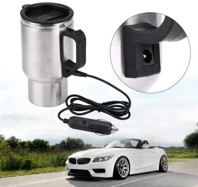 Alt view image 5 of 7 - Electric Car Kettle, 12V Portable Water Stainless Steel Heated Pot Cigarette Lighter Charger Travel Warmer Hot Coffee Tea Truck Heating Cup Automobile Teapot Mug Heater Airtight Lid 450ml