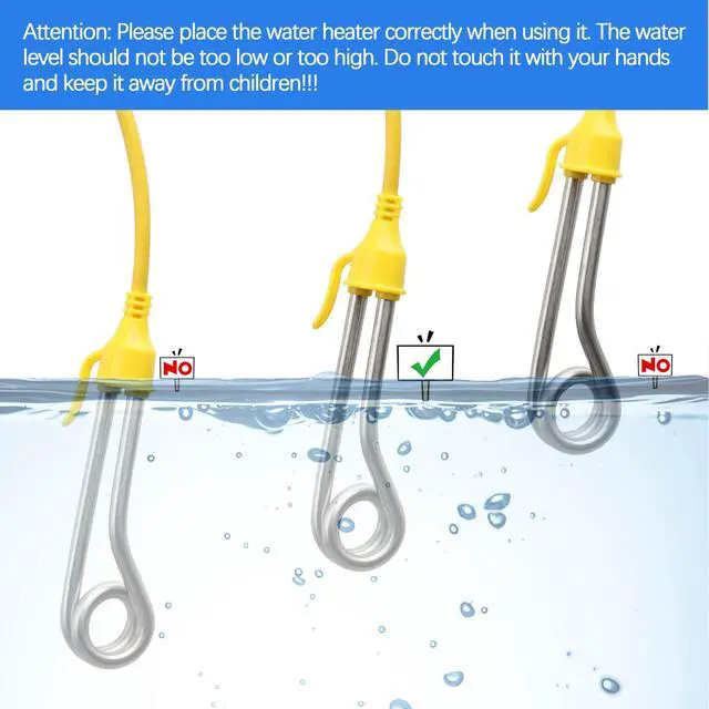 Alt view image 5 of 7 - Immersion Heater, Immersion Cup Water Heater 120V-300W, 240V-600W, for Portable Electric Water Heater Suitable for Coffee/Tea/Soup
