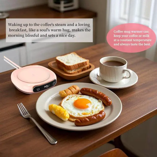 Alt view image 2 of 7 - Coffee Mug Warmer for Desk,Multi-Purpose Cup Warmer for All Bottles&Cups,Fast Heating Mug Warmer for Tea &Coffee with 3 Temp Settings,Portable Bottle Warmer for Breastmilk,8 Hours Auto Shut Off,Green