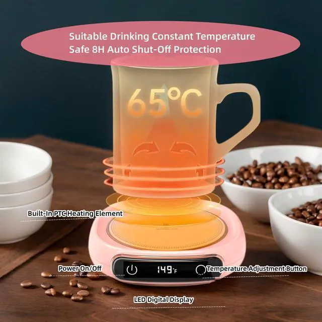 Alt view image 4 of 7 - Coffee Mug Warmer for Desk,Multi-Purpose Cup Warmer for All Bottles&Cups,Fast Heating Mug Warmer for Tea &Coffee with 3 Temp Settings,Portable Bottle Warmer for Breastmilk,8 Hours Auto Shut Off,Green