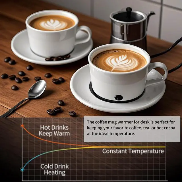 Alt view image 6 of 7 - Coffee Mug Warmer for Desk,Multi-Purpose Cup Warmer for All Bottles&Cups,Fast Heating Mug Warmer for Tea &Coffee with 3 Temp Settings,Portable Bottle Warmer for Breastmilk,8 Hours Auto Shut Off,Green