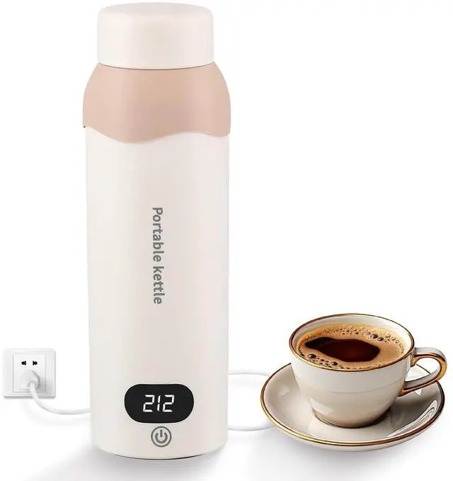 Main image of Travel Electric Kettle Small 304 Stainless Steel Portable Kettle with Automatic Shut Off & 6 Temperature Control for Coffee/Tea/Milk, 450mL Mini Hot Water Boiler