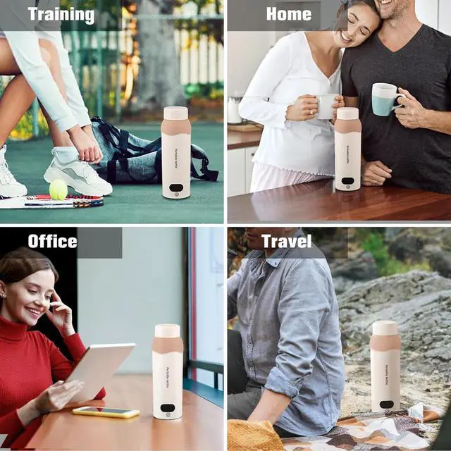 Alt view image 7 of 7 - Travel Electric Kettle Small 304 Stainless Steel Portable Kettle with Automatic Shut Off & 6 Temperature Control for Coffee/Tea/Milk, 450mL Mini Hot Water Boiler