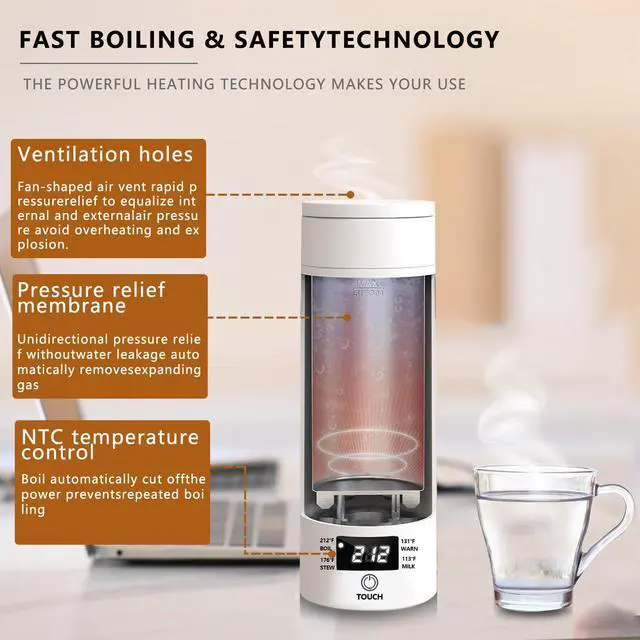 Alt view image 5 of 7 - Travel Kettle Portable Electric Kettle, Small Mini Tea Coffee Kettle Water Boiler With 4 Variable Settings, 316 Stainless Steel, Fast Boiling Water with Auto Shut-Off & Boil Dry Protection