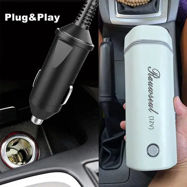 Alt view image 4 of 7 - Portable Electric Travel Kettle, 350ml, BPA-Free & Food-Grade 304 Stainless Steel, Heats to 98°C, One-Button Operation & Auto Shut-Off, 12V/7A 80W Car Kettle for Car, Truck, RV