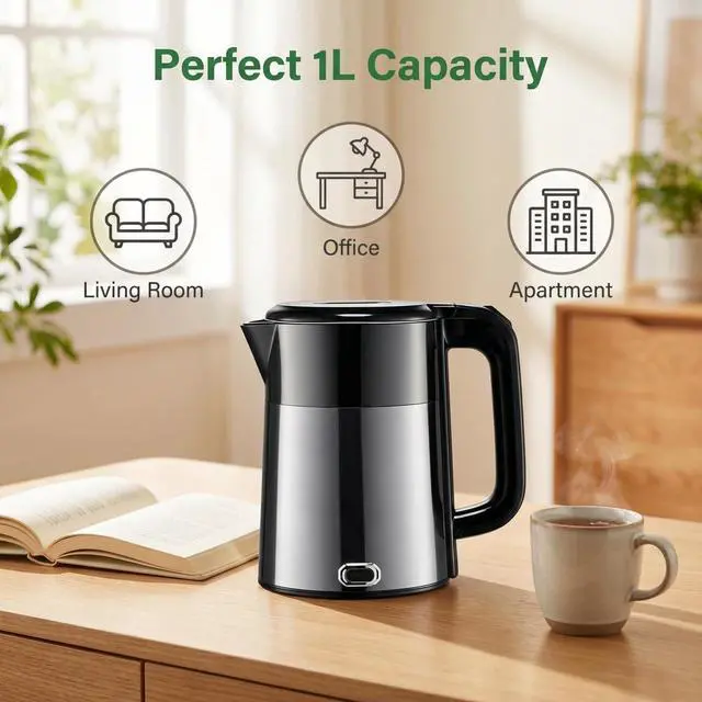 Alt view image 2 of 6 - 1L Small Travel Electric Kettle 1000W Portable Mini Hot Water Boiler