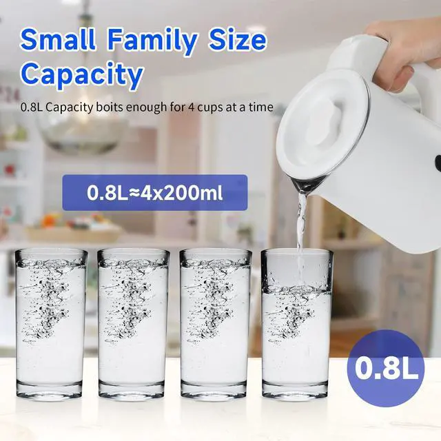 Alt view image 2 of 6 - 0.8L Small Travel Electric Tea Coffee Kettle Portable Hot Water Boiler