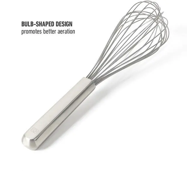 Alt view image 4 of 7 - Prime Balloon Whisk, 12-Inch Kitchen Egg Beater, Stainless Steel Cooking Whisk Heavy-Gauge for Mixing and Aerating, Weighted Handle for Control