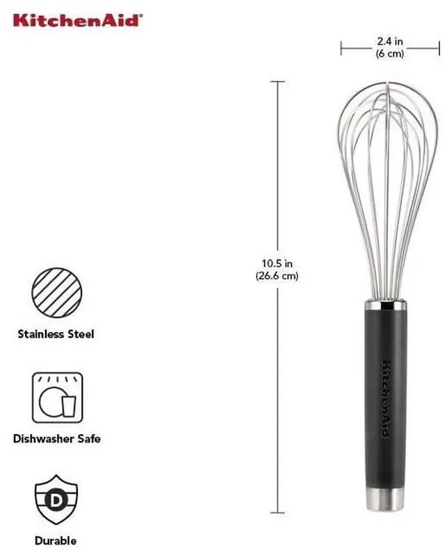 Alt view image 3 of 5 - Gourmet Utility Whisk, 10.5-Inch, Matte Black