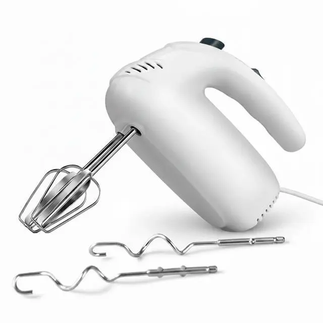 Main image of 300W Hand Mixer Electric Handheld, 5 Speed Lightweight Kitchen Blender, Turbo Boost/Self-Control Speed Hand Held Beater Mixer with 4 Stainless Steel Whisks for Baking Cakes Eggs Cream, White