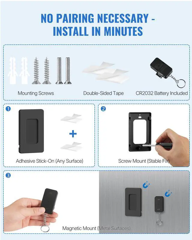 Alt view image 7 of 7 - Black Remote Control Outlet, WILAWELS Wireless Light Switch with Magnetic Base, On Off Remote Outlet Switch for Lamps, Appliance, 100ft RF Range, 15A/1875W, Pre-Programmed, FCC Listed H09RC1106